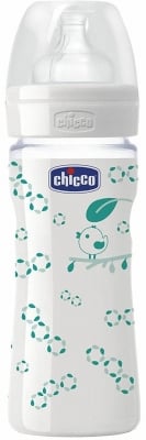 CHICCO Стъклено шише със силиконов биберон 240мл.