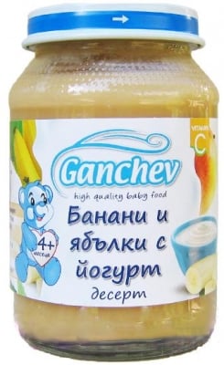 GANCHEV Десерт от банани и ябълки с йогурт 190гр.