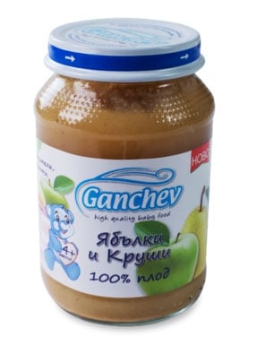 GANCHEV Пюре ябълки и круши 100% плод