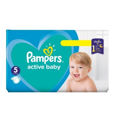 PAMPERS Active Baby 5 Пелени (11-16кг.) 51 броя