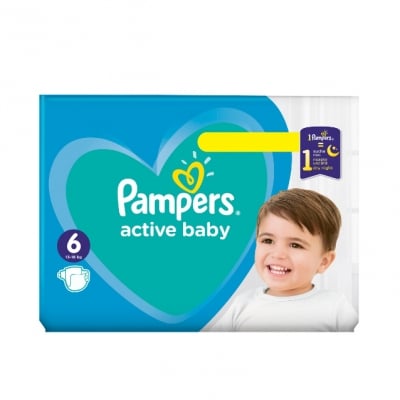 PAMPERS Active Baby 6 Пелени (13-18кг.) 44 броя