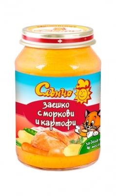 СЛЪНЧО Заешко с моркови и картофи 190гр.