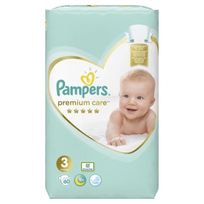 PAMPERS PREMIUM CARE 3 Пелени (5-9кг.) 60 броя