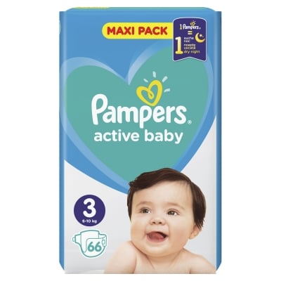 PAMPERS Active Baby 3 Пелени (6-10кг.) 66 броя