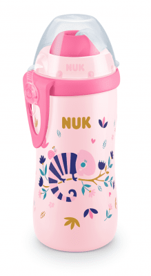 NUK Чаша със сламка Flexi Cup Chameleon (12м.+) - розова