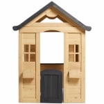 GINGER HOME Детска дървена къща за игра на открито в двора и градината - 140 х 112 x 108 см.