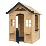 GINGER HOME Детска дървена къща за игра на открито в двора и градината - 140 х 112 x 108 см.